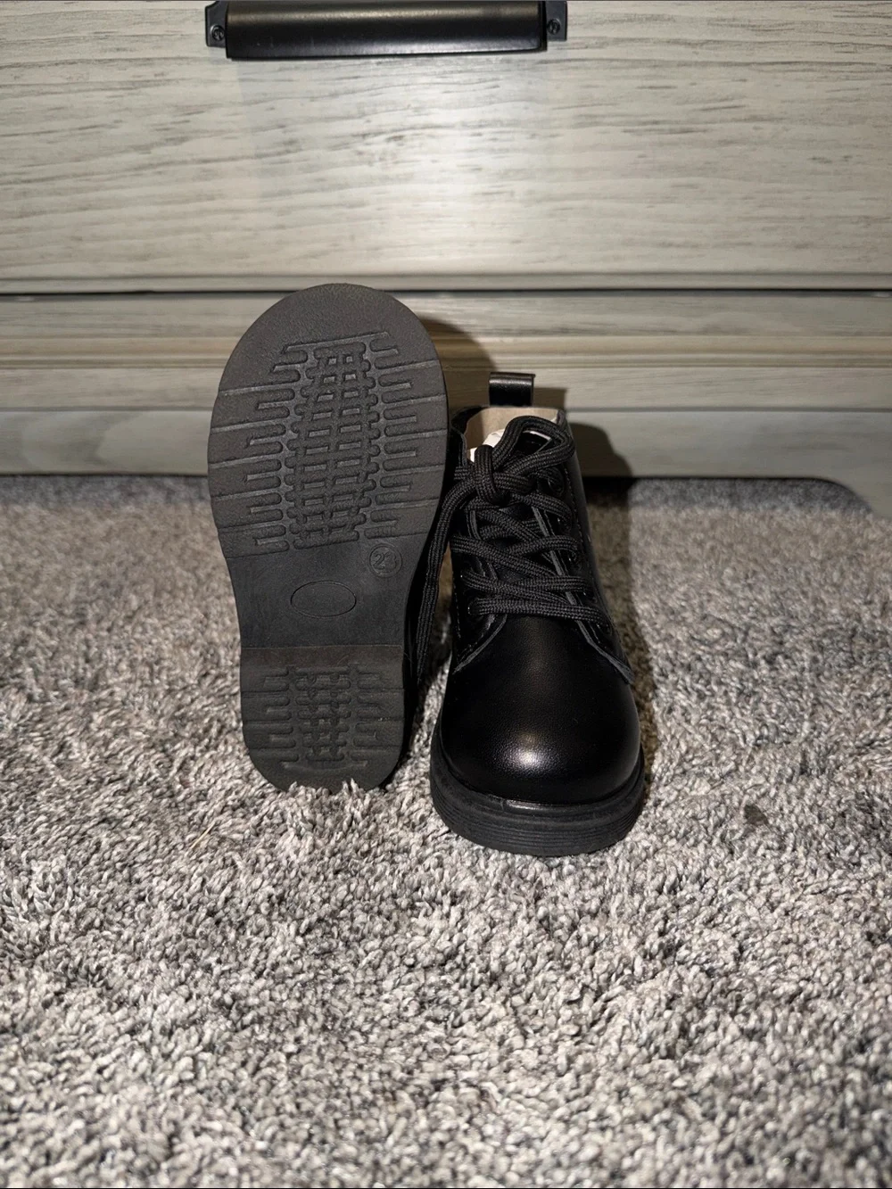 Toddler Black Lace-Up Boots